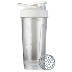 Blender Bottle Strada Tritan Shaker Bottle w/ Wire Whisk BlenderBall - White (28 fl oz)