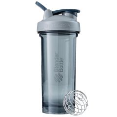 BlenderBottle Pro28 Shaker Bottle w/ Wire Whisk BlenderBall Clear - Pebble Grey (28 fl oz)