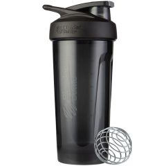 BlenderBottle Strada Tritan Shaker Bottle w/ Wire Whisk BlenderBall - Black (28 fl oz)