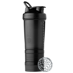 ProStak Shaker Bottle with BlenderBall and Interlocking Storage Containers Black (22 fl oz)