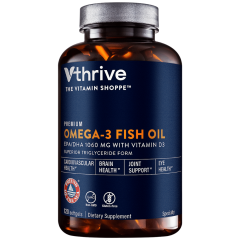 Vthrive Premium Omega-3 Fish Oil EPA DHA 1060 mg w/ Vitamin D3 (120 soft)