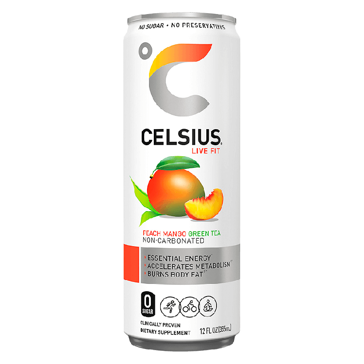 Celsius Peach Mango Green Tea - Non Carbonated (12 fl oz)