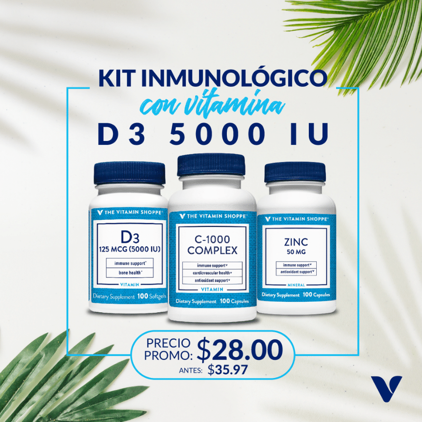 Kit Inmunologico con Vitamina D3 5000 UI y Vitamina C y Zinc en Vitamin Shoppe Panama