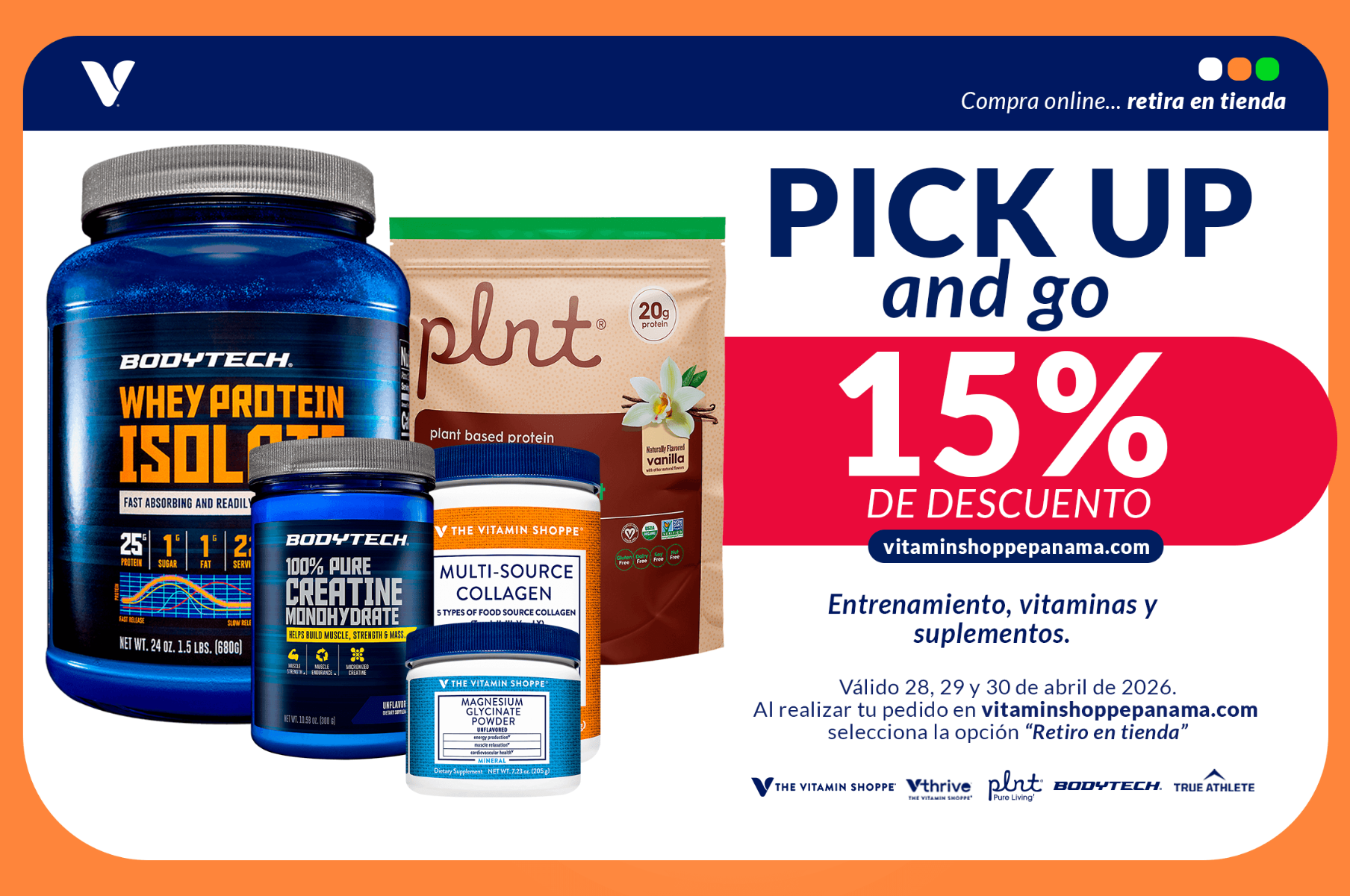 15% de descuento pick up and go